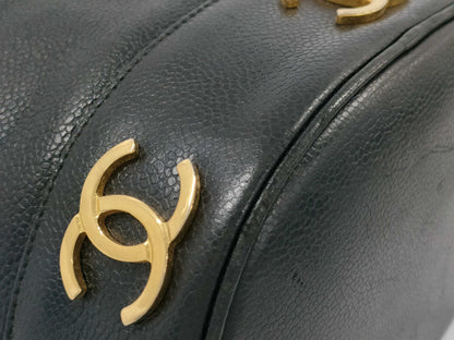 CHANEL Triple Coco Chain Shoulder Bag Caviar Skin Shoulder Bag