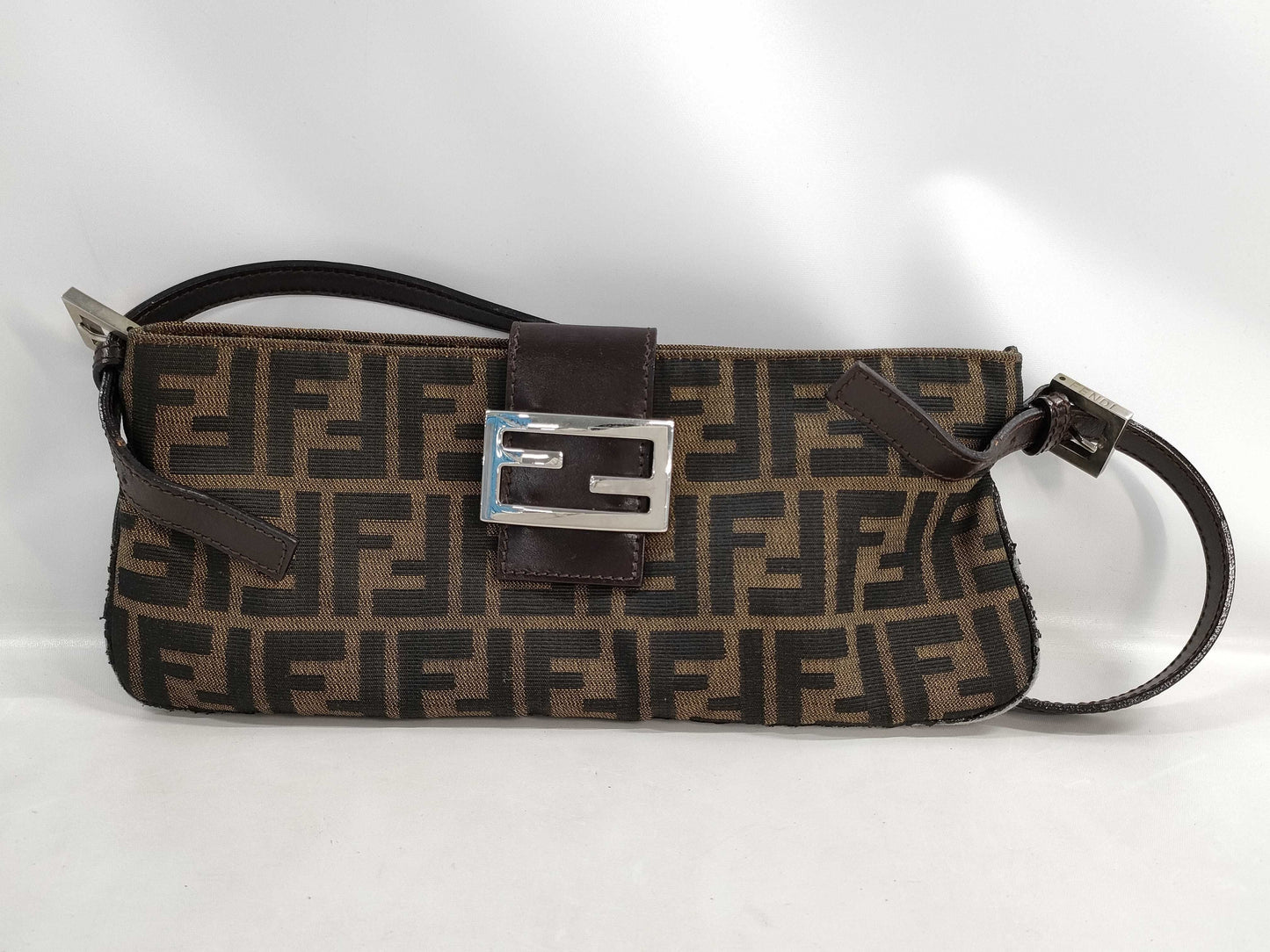 FENDI Zucca Shoulder Nylon Canvas Shoulder Bag