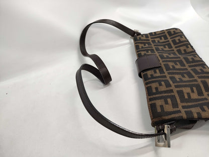 FENDI Zucca Shoulder Nylon Canvas Shoulder Bag