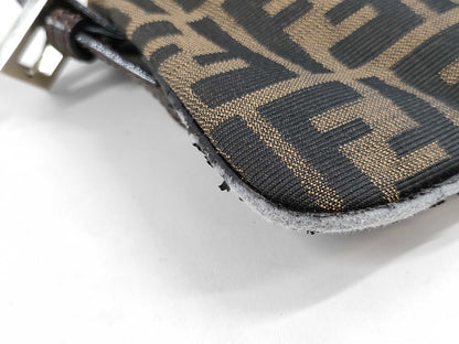FENDI Zucca Shoulder Nylon Canvas Shoulder Bag