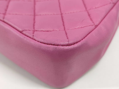 CHANEL Mini Matelasse Lambskin Pink GD Hardware 0 Series Shoulder Bag