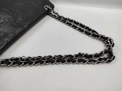 CHANEL Chain Shoulder Bag 2.55 Unlimited Black Lambskin with Silver Hardware, Size 12