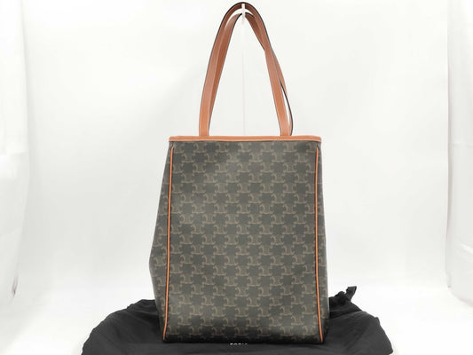 CELINE Medium Fold Cabas Triomphe PVC Brown Tote Bag 193982.BZJ