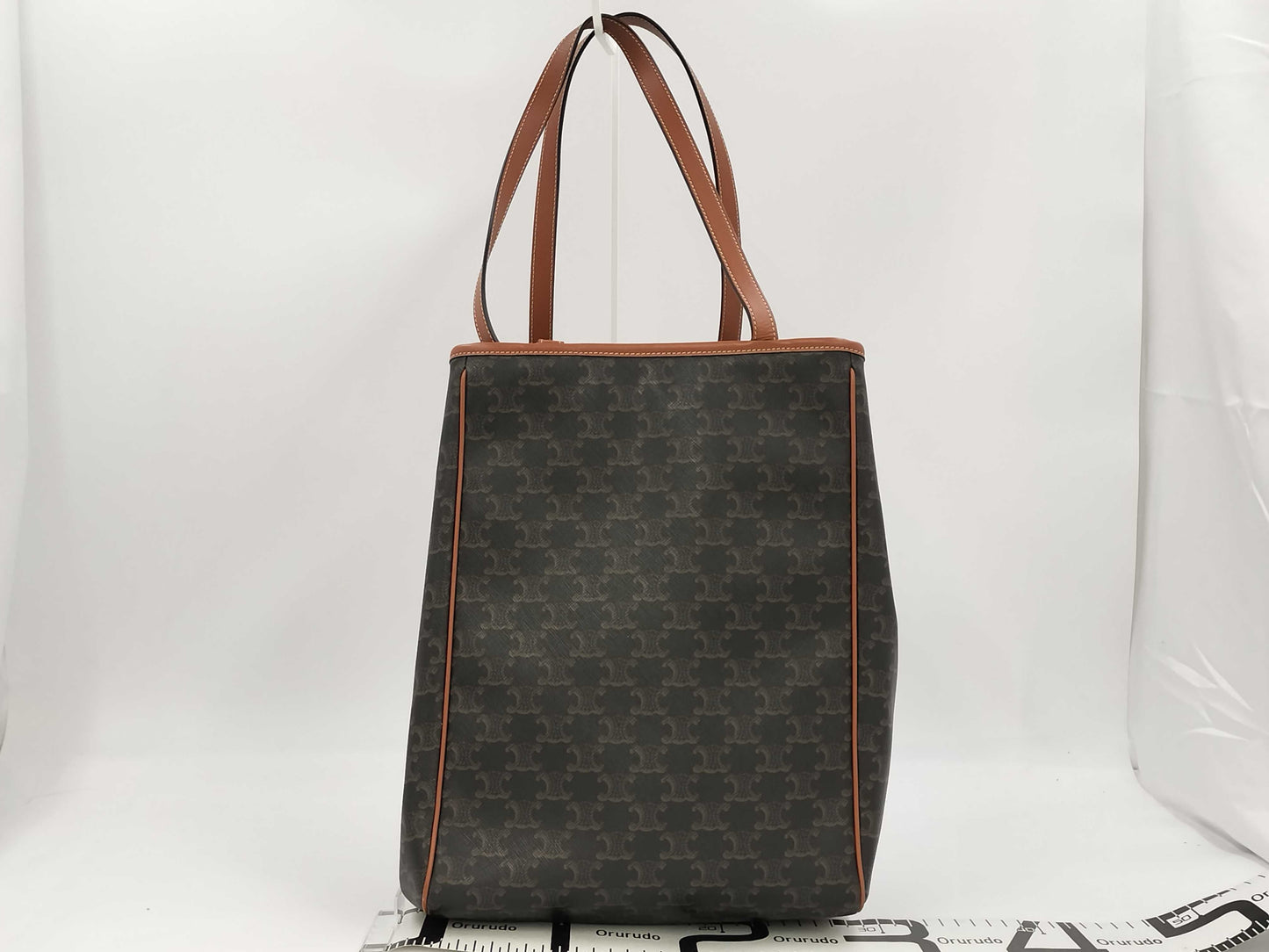 CELINE Medium Fold Cabas Triomphe PVC Brown Tote Bag 193982.BZJ