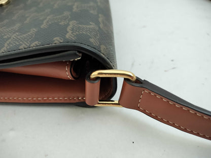 CELINE Trapeze Teen Triomphe Shoulder Bag in Brown 199282.CUZ.04LU
