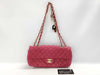 CHANEL Matelasse 25 Chain Shoulder Bag, East West Lambskin, Red, GD Hardware, 13409863, Sticker and Card Included