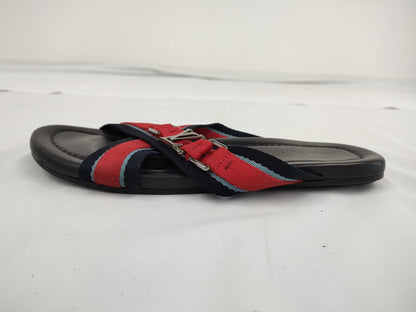 LOUIS VUITTON Cross Strap Flat Sandals Size 7