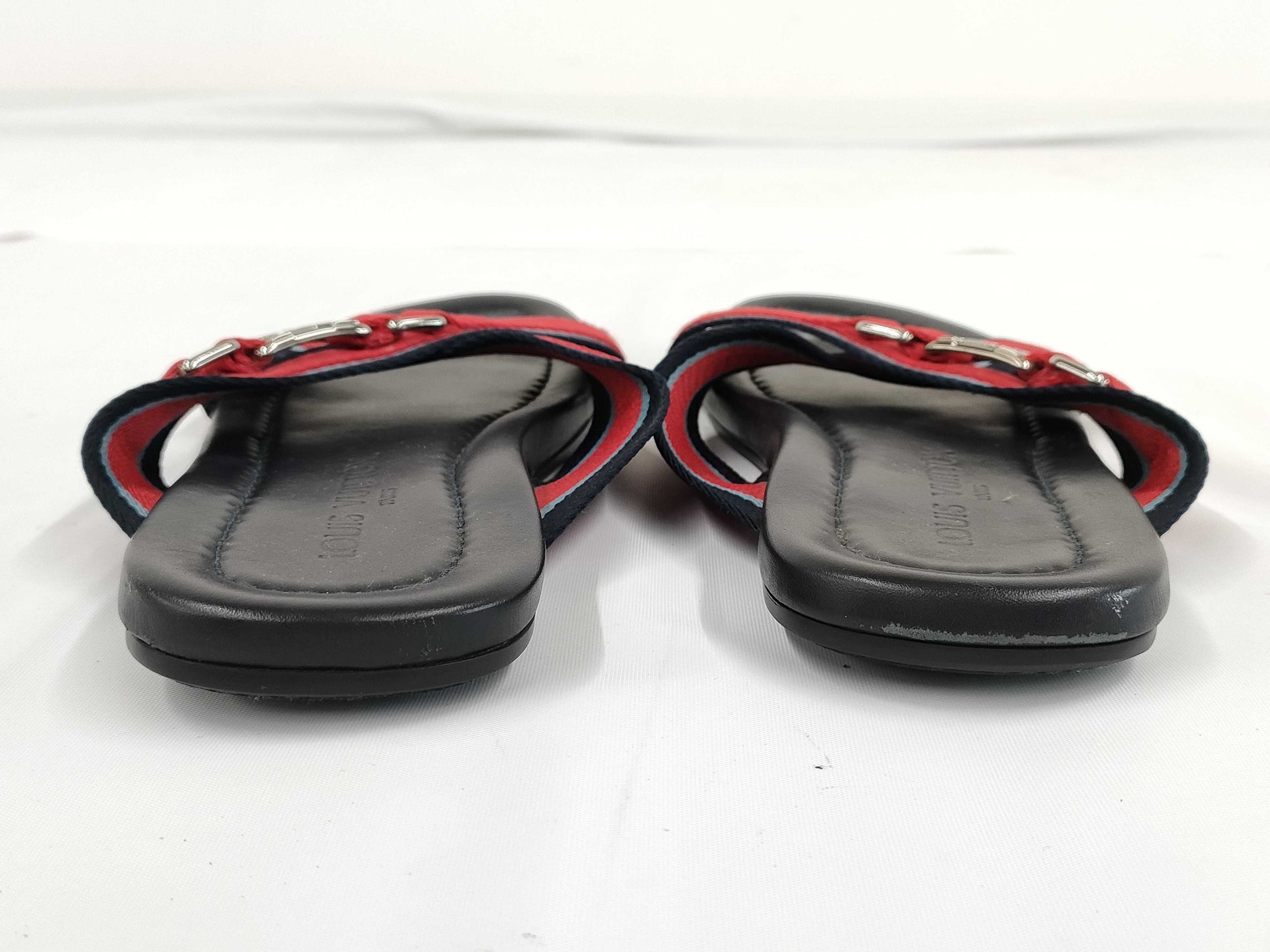 LOUIS VUITTON Cross Strap Flat Sandals Size 7