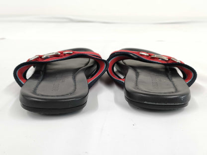 LOUIS VUITTON Cross Strap Flat Sandals Size 7