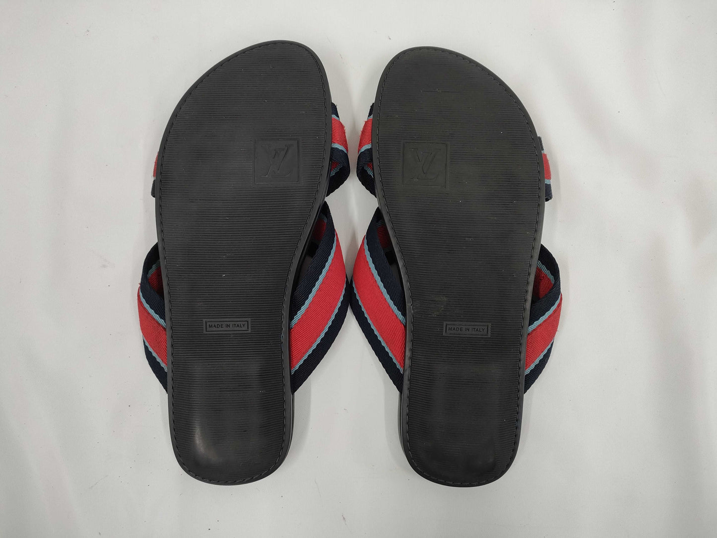 LOUIS VUITTON Cross Strap Flat Sandals Size 7