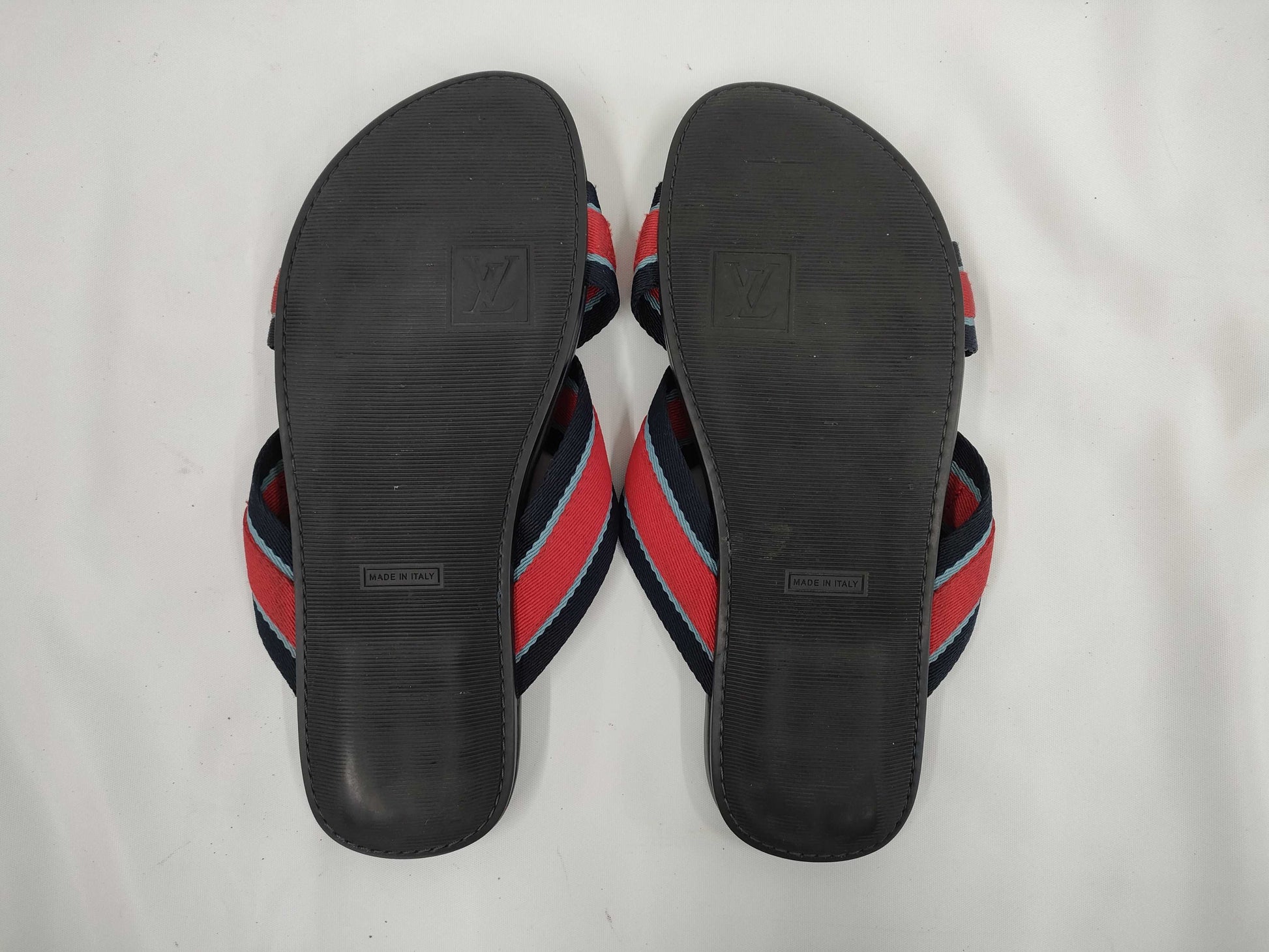 LOUIS VUITTON Cross Strap Flat Sandals Size 7