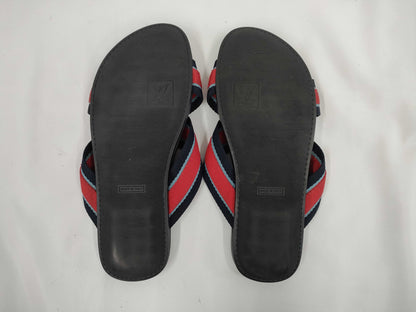 LOUIS VUITTON Cross Strap Flat Sandals Size 7