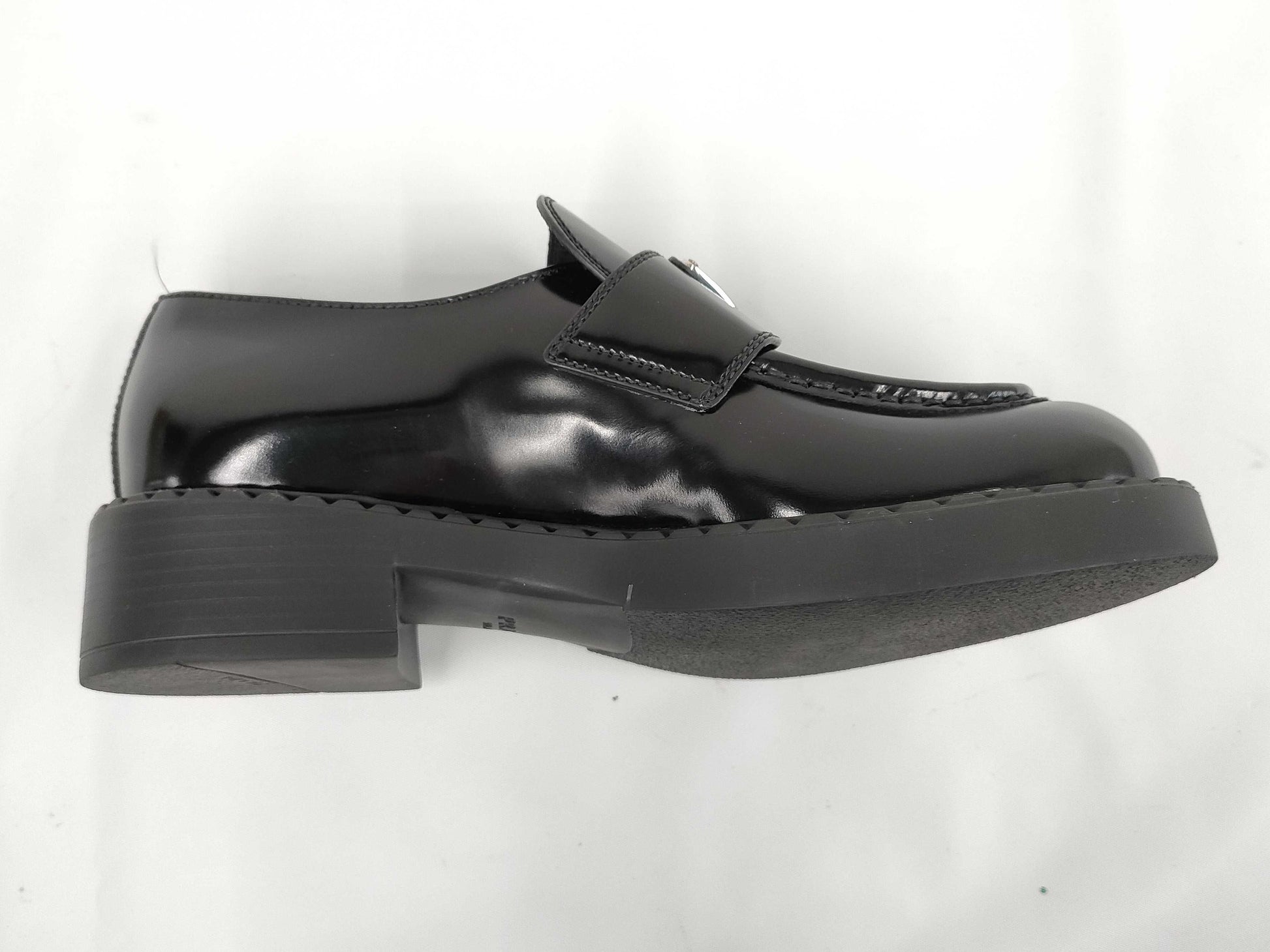 PRADA Chocolate Brushed Leather Loafers, Size 37.5