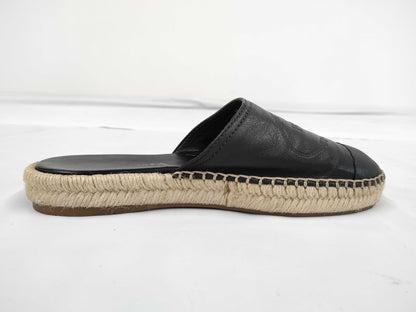 PRADA Prada Logo Leather Espadrilles Size 36 Mules