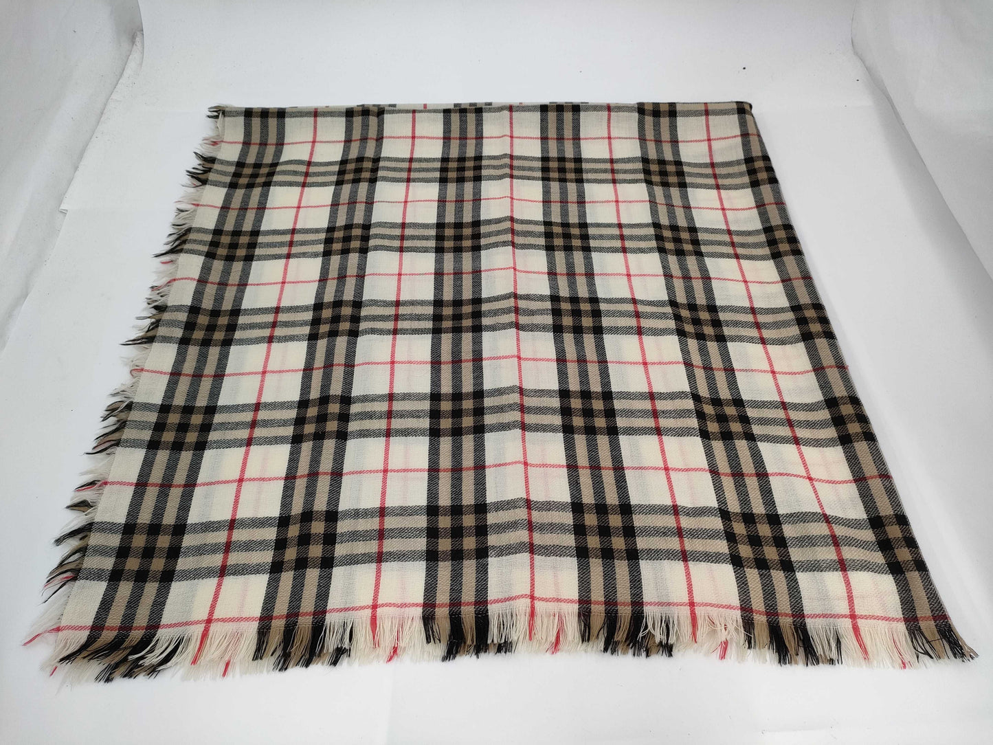 Burberrys Nova Check Wool Large Stole and Other Accessories