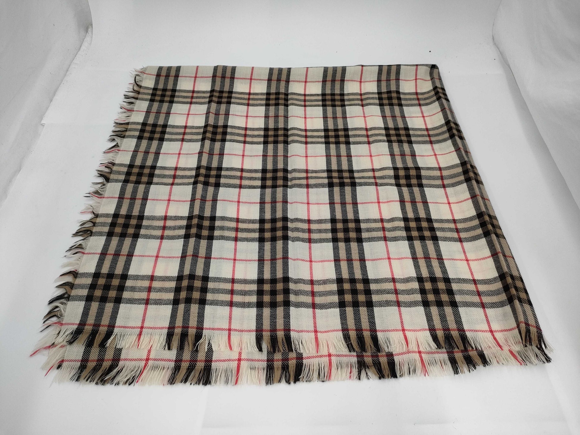 Burberrys Nova Check Wool Large Stole and Other Accessories