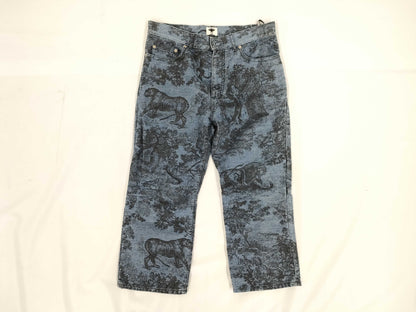 Dior Tiger Print Denim Pants, Size 38