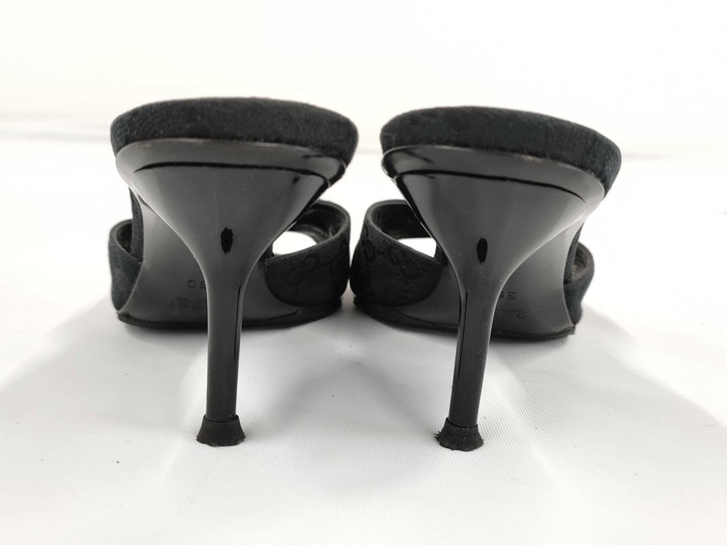 GUCCI Horsebit GG Canvas Open-Toe Sandals Size 36