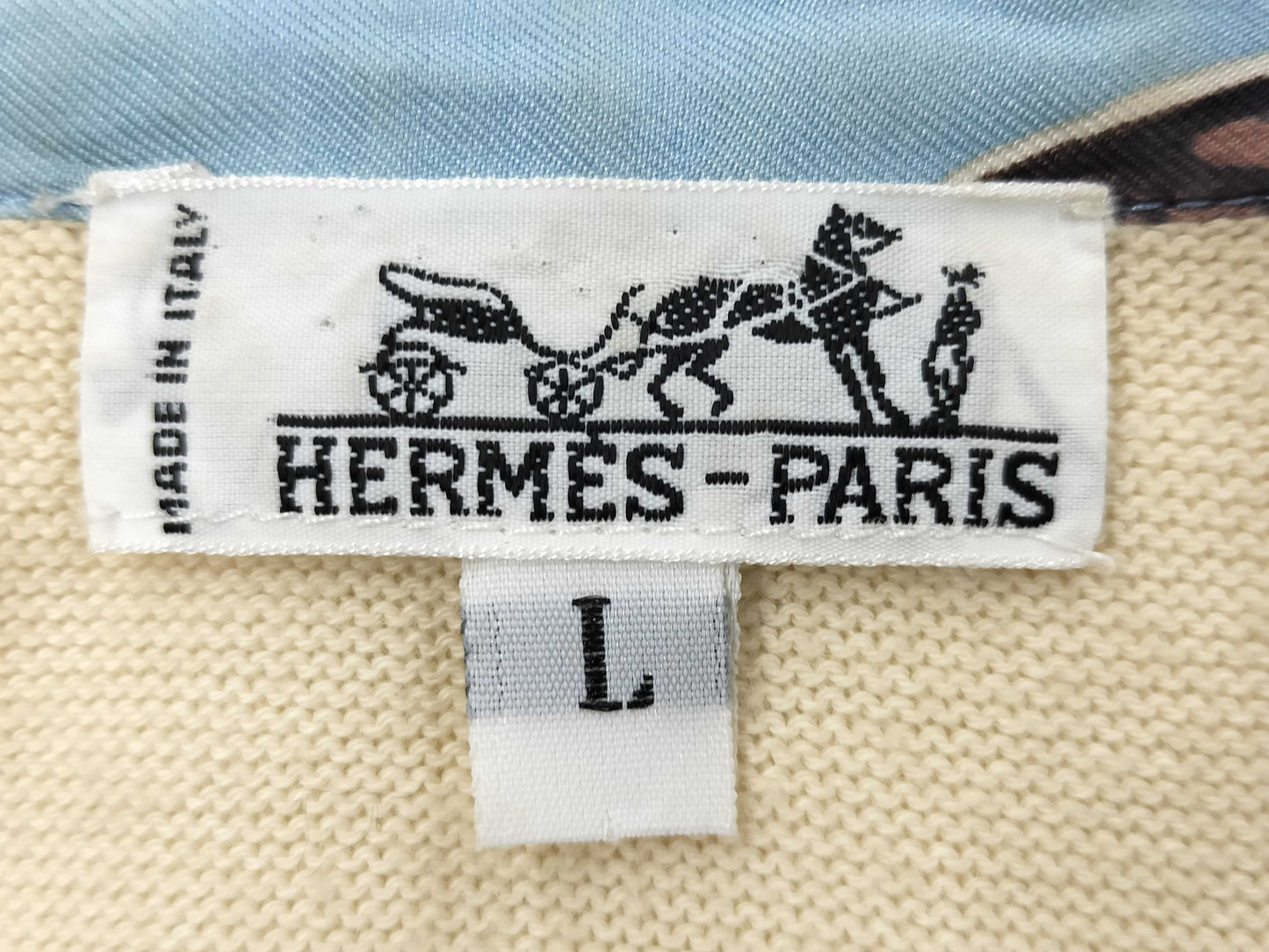 HERMES Mediterranean Precious Life Short Sleeve Polo Shirt, Size L, Tops
