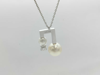 TASAKI Balance Signature Pearl WG 750 9.1g Necklace 