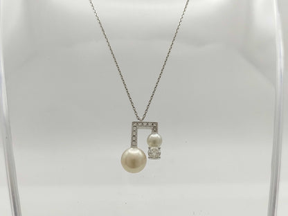 TASAKI Balance Signature Pearl WG 750 9.1g Necklace 