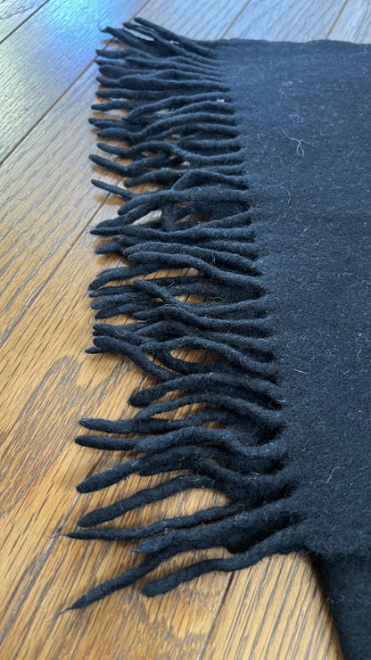BURBERRY [Rare] BURBERRY Cashmere Scarf, Solid Color, Length: 140cm, Width: 29.5cm, 100% Cashmere, Rare Color, Solid Black, Scarf