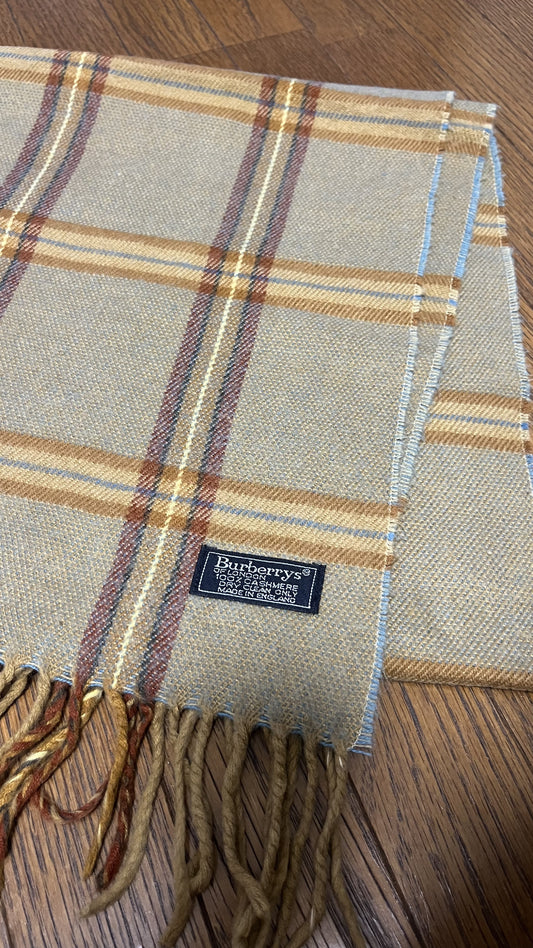 BURBERRY [Rare] BURBERRY Nova Check Scarf Length: 144cm Width: 30cm 100% Cashmere Rare Color Orange Brown Scarf