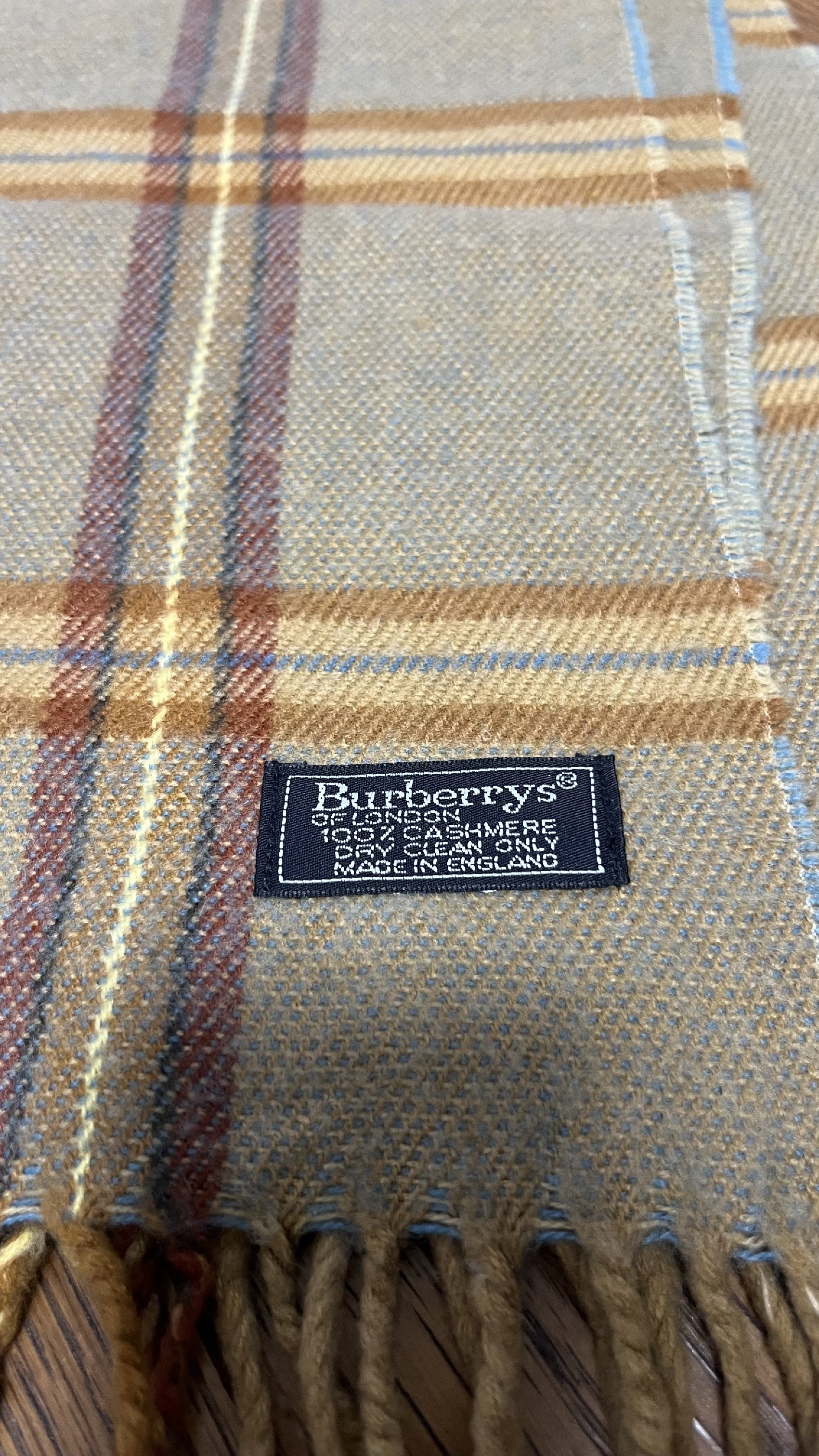 BURBERRY [Rare] BURBERRY Nova Check Scarf Length: 144cm Width: 30cm 100% Cashmere Rare Color Orange Brown Scarf