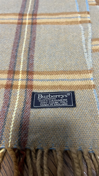 BURBERRY [Rare] BURBERRY Nova Check Scarf Length: 144cm Width: 30cm 100% Cashmere Rare Color Orange Brown Scarf