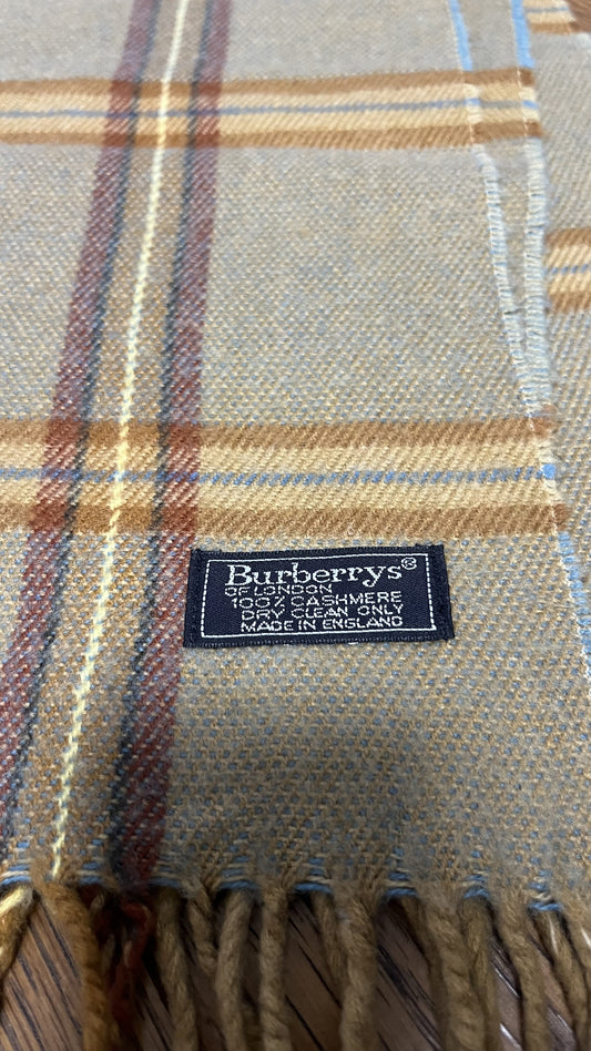 BURBERRY [Rare] BURBERRY Nova Check Scarf Length: 144cm Width: 30cm 100% Cashmere Rare Color Orange Brown Scarf