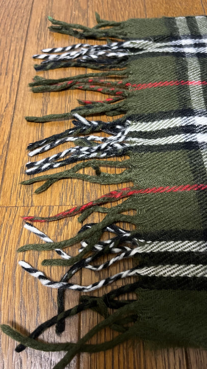 BURBERRY [Rare] BURBERRY Cashmere Scarf Length: 152cm Width: 29cm 100% Cashmere Rare Color Green Scarf