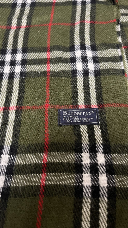 BURBERRY [Rare] BURBERRY Cashmere Scarf Length: 152cm Width: 29cm 100% Cashmere Rare Color Green Scarf