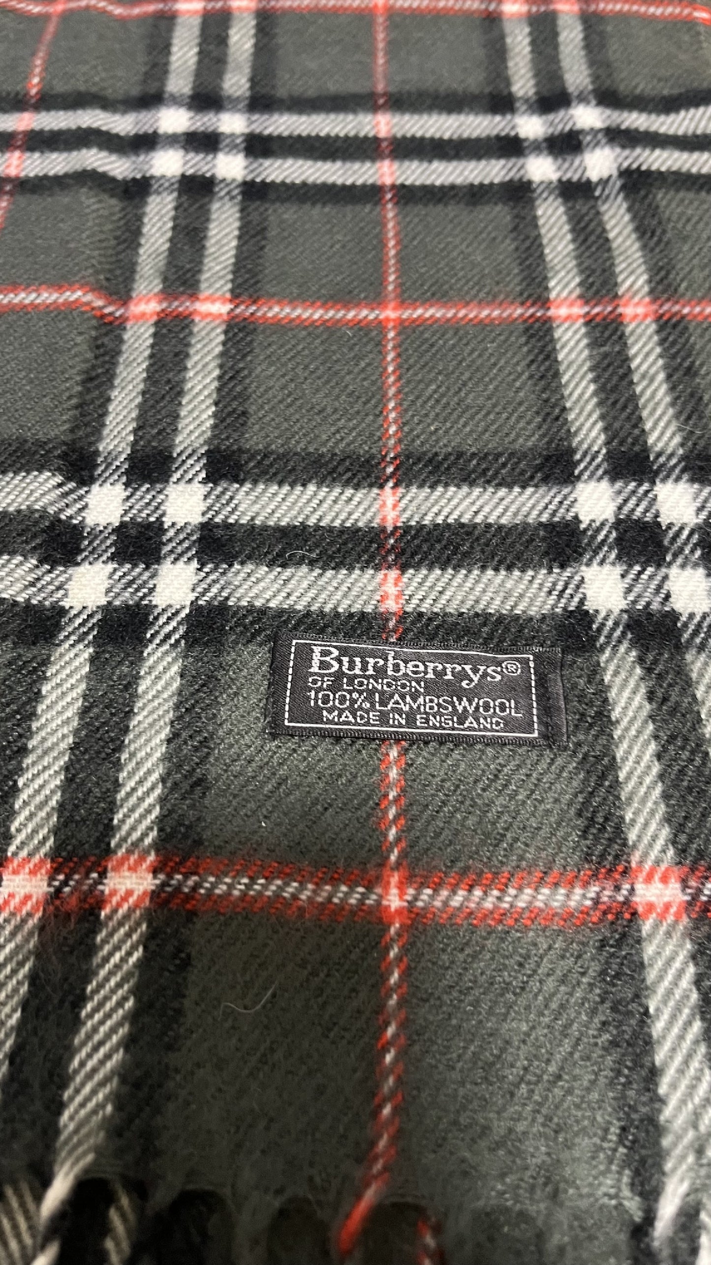 BURBERRY [Rare] BURBERRY Scarf Length: 144cm Width: 30cm 100% Wool Rare Color Gray Scarf
