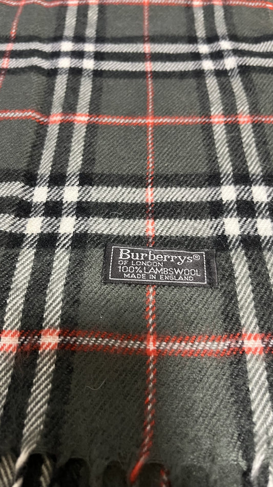 BURBERRY [Rare] BURBERRY Scarf Length: 144cm Width: 30cm 100% Wool Rare Color Gray Scarf