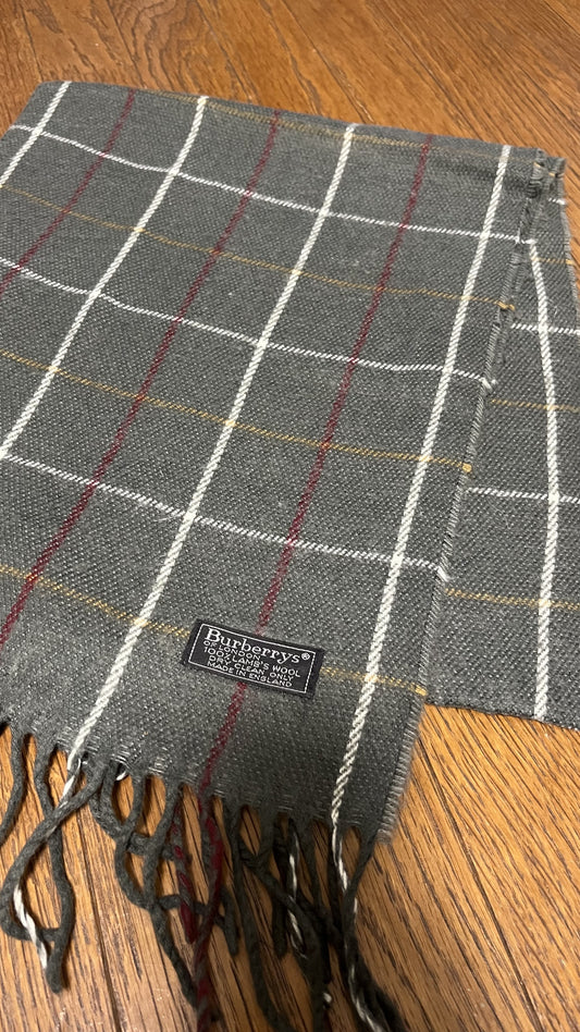 BURBERRY [Rare] BURBERRY Scarf Length: 146cm Width: 30cm 100% Wool Rare Color Gray Scarf