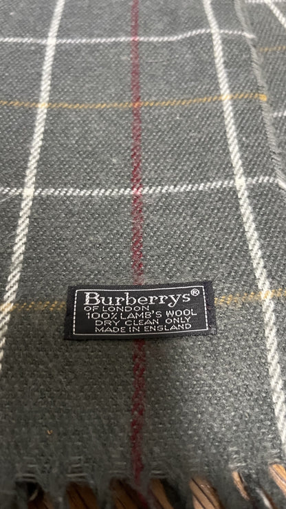 BURBERRY [Rare] BURBERRY Scarf Length: 146cm Width: 30cm 100% Wool Rare Color Gray Scarf