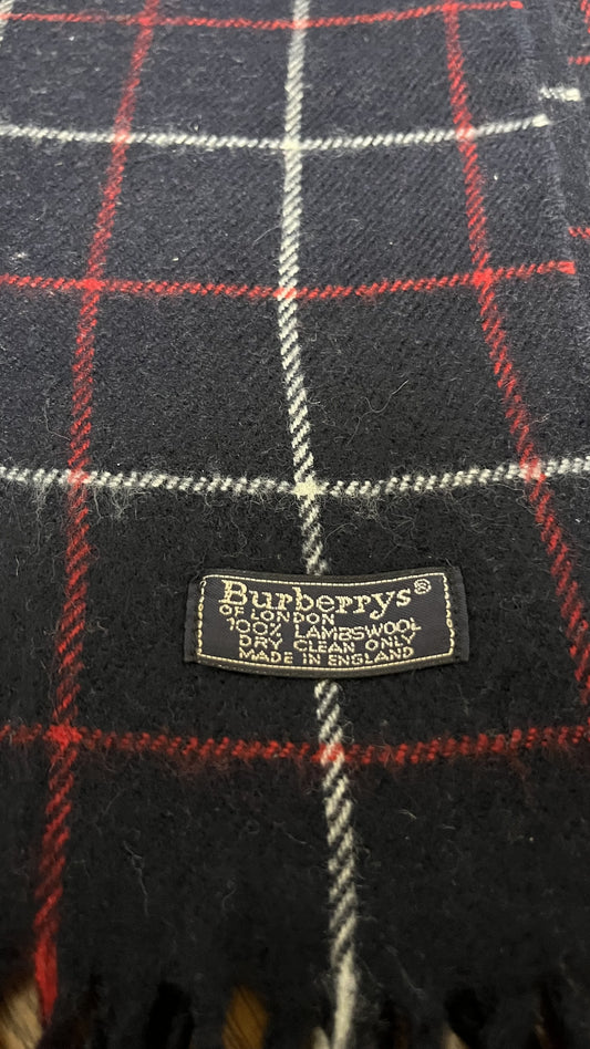 BURBERRY [Rare] BURBERRY Scarf Length: 150cm Width: 31cm 100% Wool Rare Color Navy Scarf