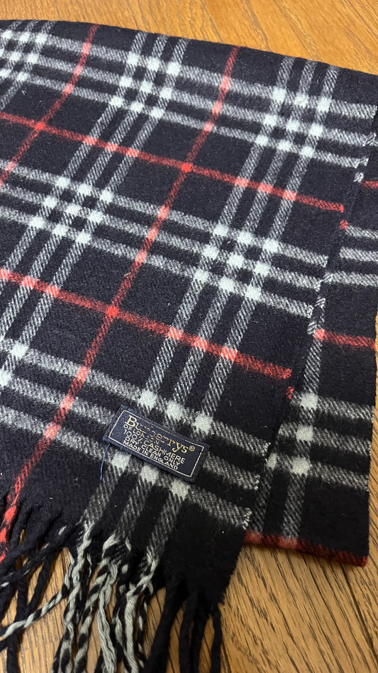 BURBERRY [Rare] BURBERRY Cashmere Scarf Length: 136cm Width: 31cm 100% Cashmere Rare Color Navy Scarf