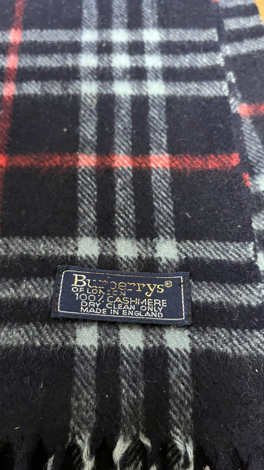 BURBERRY [Rare] BURBERRY Cashmere Scarf Length: 136cm Width: 31cm 100% Cashmere Rare Color Navy Scarf