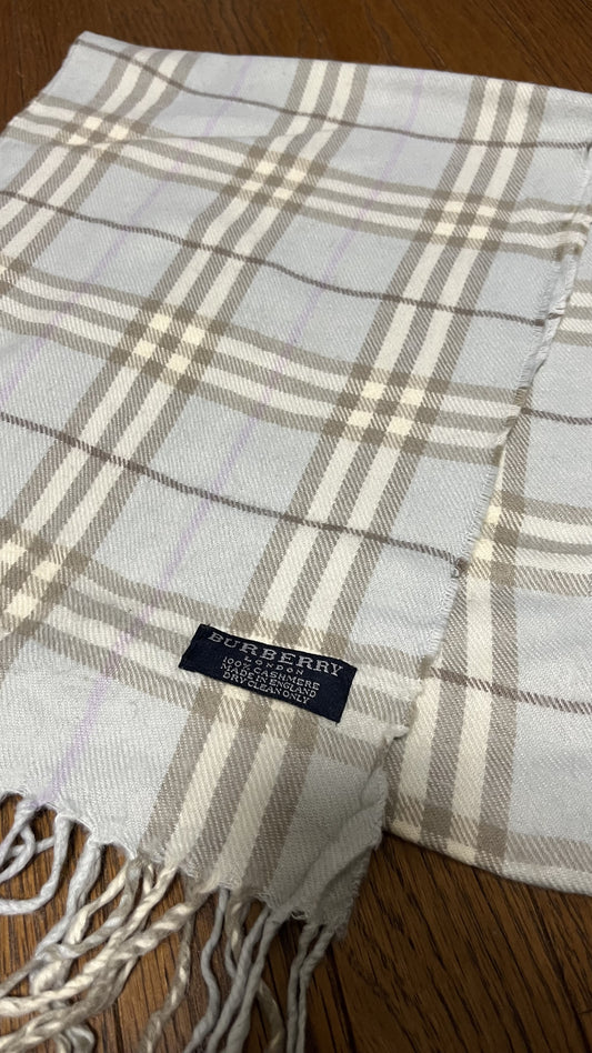 BURBERRY [Rare] BURBERRY Cashmere Scarf Length: 168cm Width: 29.5cm Rare Color Ice Blue Scarf