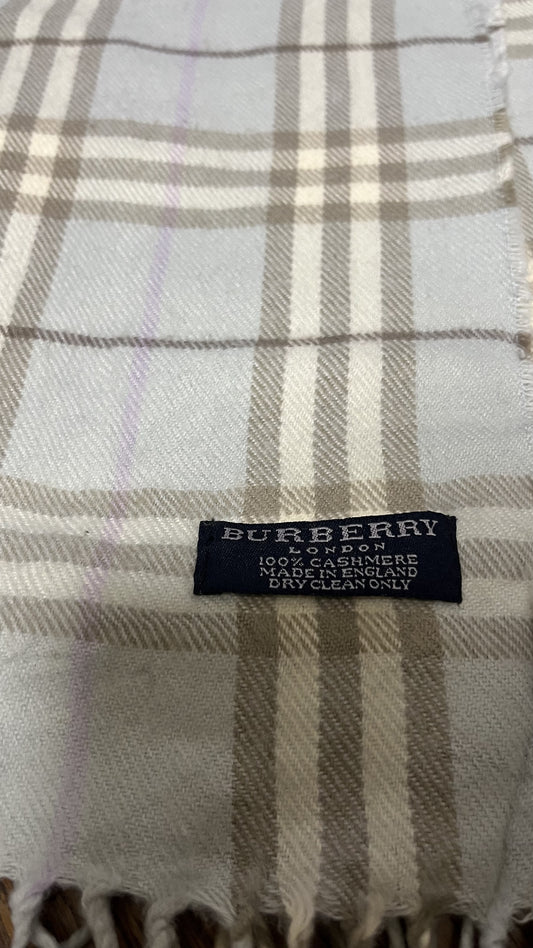 BURBERRY [Rare] BURBERRY Cashmere Scarf Length: 168cm Width: 29.5cm Rare Color Ice Blue Scarf