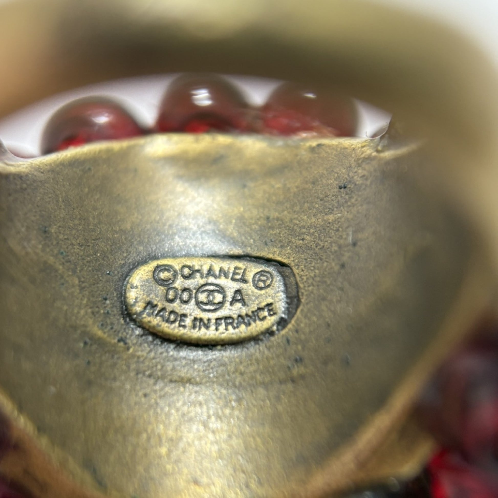 CHANEL Red Stone Ring