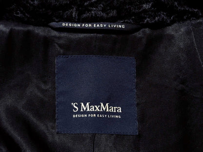 MaxMara No-Collar Black Coat Size 40