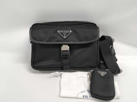 PRADA 2VH133 Re-Nylon Shoulder Bag, Black