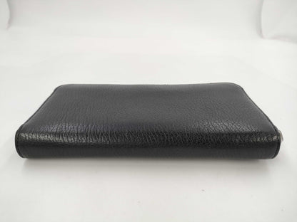 Miu Miu Leather Round Zip Long Wallet Black Bag