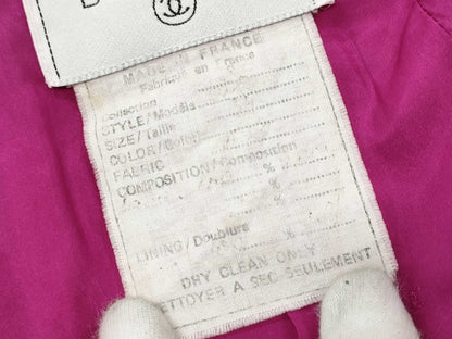 CHANEL VINTAGE Jacket, Pink, Frayed, Size 34, Coat