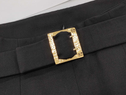 CHANEL CHANEL VINTAGE Belted Skirt Black Skirt