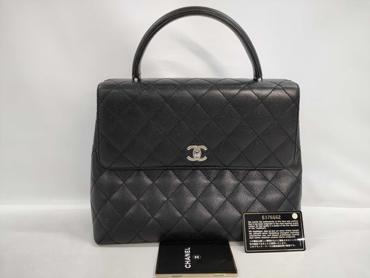 CHANEL Coco Mark Matelasse Caviar Skin Coco Handle Gala Handbag