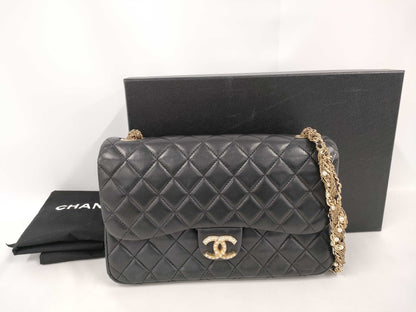 CHANEL Matelasse Chain Shoulder Bag, Lambskin Leather