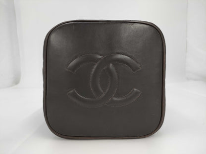 CHANEL Matlasse Chanel Matlasse Vertical Brown Vanity Bag